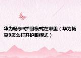 华为畅享9护眼模式在哪里（华为畅享9怎么打开护眼模式）