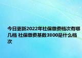 今日更新2022年社保缴费档次有哪几档 社保缴费基数3800是什么档次
