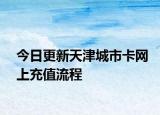 今日更新天津城市卡网上充值流程