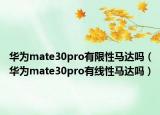 华为mate30pro有限性马达吗（华为mate30pro有线性马达吗）