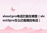 vivos1pro电话拦截在哪里（vivos10pro怎么拦截骚扰电话）