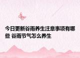今日更新谷雨养生注意事项有哪些 谷雨节气怎么养生