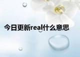 今日更新real什么意思