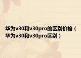 华为v30和v30pro的区别价格（华为v30和v30pro区别）
