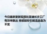 今日最新更新实探比亚迪长沙工厂有异味飘出 排放超标引起流鼻血为不实
