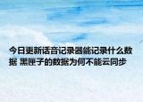 今日更新话音记录器能记录什么数据 黑匣子的数据为何不能云同步