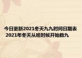 今日更新2021冬天九九时间日期表 2021年冬天从啥时候开始数九