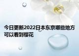 今日更新2022日本东京哪些地方可以看到樱花