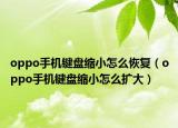 oppo手机键盘缩小怎么恢复（oppo手机键盘缩小怎么扩大）