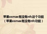 苹果xsmax有没有nfc这个功能（苹果xsmax有没有nfc功能）