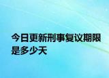 今日更新刑事复议期限是多少天