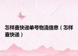 怎样查快递单号物流信息（怎样查快递）