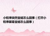 小程序突然变暗怎么回事（打开小程序屏幕变暗怎么回事）