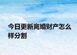 今日更新离婚财产怎么样分割