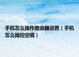 手机怎么操作路由器设置（手机怎么操控空调）