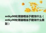 mtkp90处理器相当于骁龙什么（mtkp90处理器相当于骁龙什么级别）