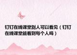 钉钉在线课堂别人可以看见（钉钉在线课堂能看到每个人吗）