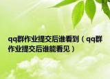 qq群作业提交后谁看到（qq群作业提交后谁能看见）