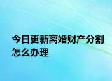 今日更新离婚财产分割怎么办理