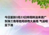 今日更新3月23日降雨降温来袭广东珠三角等地局部有大暴雨 气温明显下滑