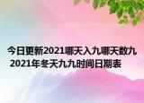 今日更新2021哪天入九哪天数九 2021年冬天九九时间日期表