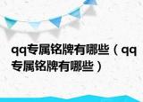 qq专属铭牌有哪些（qq专属铭牌有哪些）