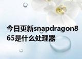 今日更新snapdragon865是什么处理器