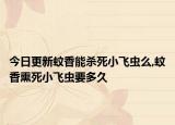 今日更新蚊香能杀死小飞虫么,蚊香熏死小飞虫要多久
