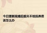 今日更新离婚后前夫不给抚养费该怎么办