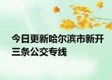 今日更新哈尔滨市新开三条公交专线