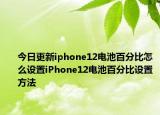 今日更新iphone12电池百分比怎么设置iPhone12电池百分比设置方法