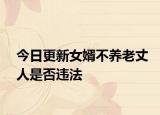 今日更新女婿不养老丈人是否违法