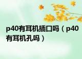 p40有耳机插口吗（p40有耳机孔吗）