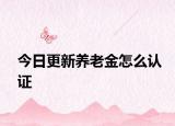 今日更新养老金怎么认证