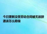 今日更新没签劳动合同被无故辞退该怎么赔偿