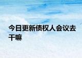 今日更新债权人会议去干嘛