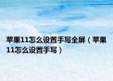 苹果11怎么设置手写全屏（苹果11怎么设置手写）
