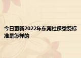 今日更新2022年东莞社保缴费标准是怎样的