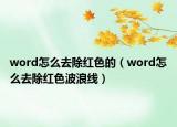 word怎么去除红色的（word怎么去除红色波浪线）