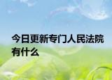 今日更新专门人民法院有什么