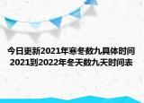 今日更新2021年寒冬数九具体时间 2021到2022年冬天数九天时间表