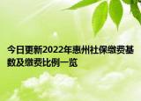 今日更新2022年惠州社保缴费基数及缴费比例一览