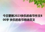 今日更新2023快乐的春节作文800字 快乐的春节精选范文