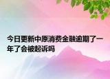 今日更新中原消费金融逾期了一年了会被起诉吗
