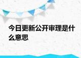 今日更新公开审理是什么意思