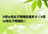 b类ip地址子网掩码是多少（b类ip地址子网掩码）