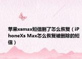 苹果xsmax短信删了怎么恢复（iPhoneXs Max怎么恢复被删除的短信）