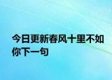 今日更新春风十里不如你下一句