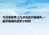今日更新早上几点适合开窗通风,一般开窗通风要多少时间