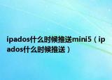 ipados什么时候推送mini5（ipados什么时候推送）